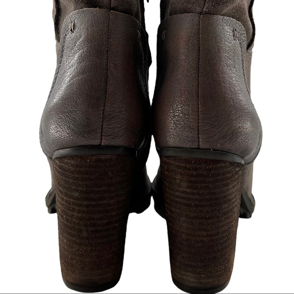 Sam Edelman Franklin Suede Leather Block Heel Ankle Boot in Grigio Gray 8.5 - Picture 5 of 11